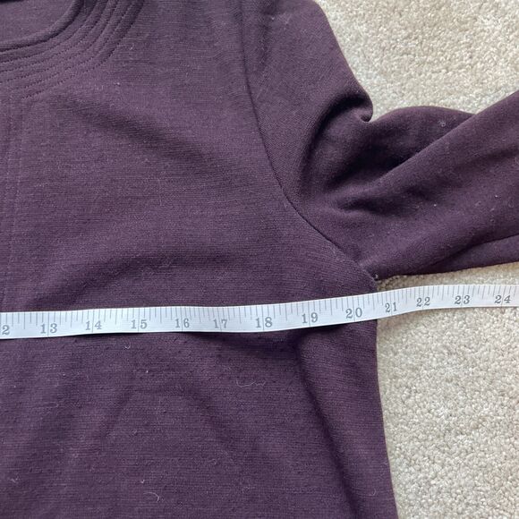 Eileen Fisher Cardigan Womens Small Open Front Wool Blend Duster Burgundy Purple - Picture 7 of 8